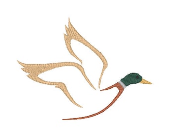 Mallard Duck Embroidery Design PES & DST Digital Files, Hoop Size: 4”x4”