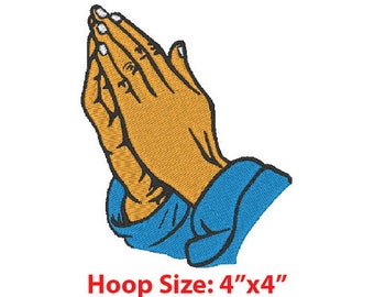 Praying Hands PES Embroidery Digital Files | Instant Download, Machine Embroidery Design, Prayer Hands Art File