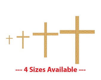 Christian Cross Embroidery Design PES & DST Digital Files, Hoop Size: 4”x4”, --- 4 Sizes Available ---