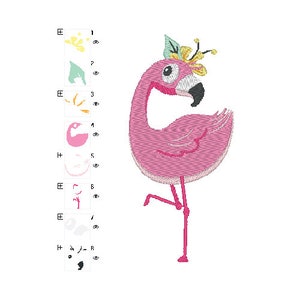 Arquivos digitais de bordado PES Pink Flamingo, download instantâneo