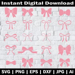 Lint SVG-bundel-20 unieke ontwerpen, flirtstrik, haarstrik, vlinderdas gesneden bestanden en clipart-png voor de Cricut en Silhouette