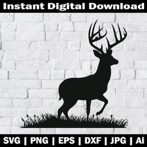 Big Buck Hirsch SVG PNG JPG | Hirsch jagen | Außenbereich | Weißwedelhirsch-Geweih Druck | Sublimationsdruck-Datei | Jgg, Png Grafiken