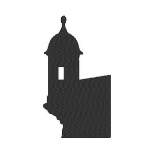 El Morro Silhouette Puerto Rico Projekt haftu PES i pliki cyfrowe DST, rozmiar tamborka: 4”x4”