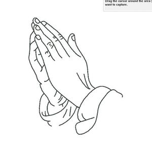 Praying Hands Embroidery Design PES & DST Files - 4&quot;x4&quot; Hoop, 3 Sizes, Digital Download for DIY Projects