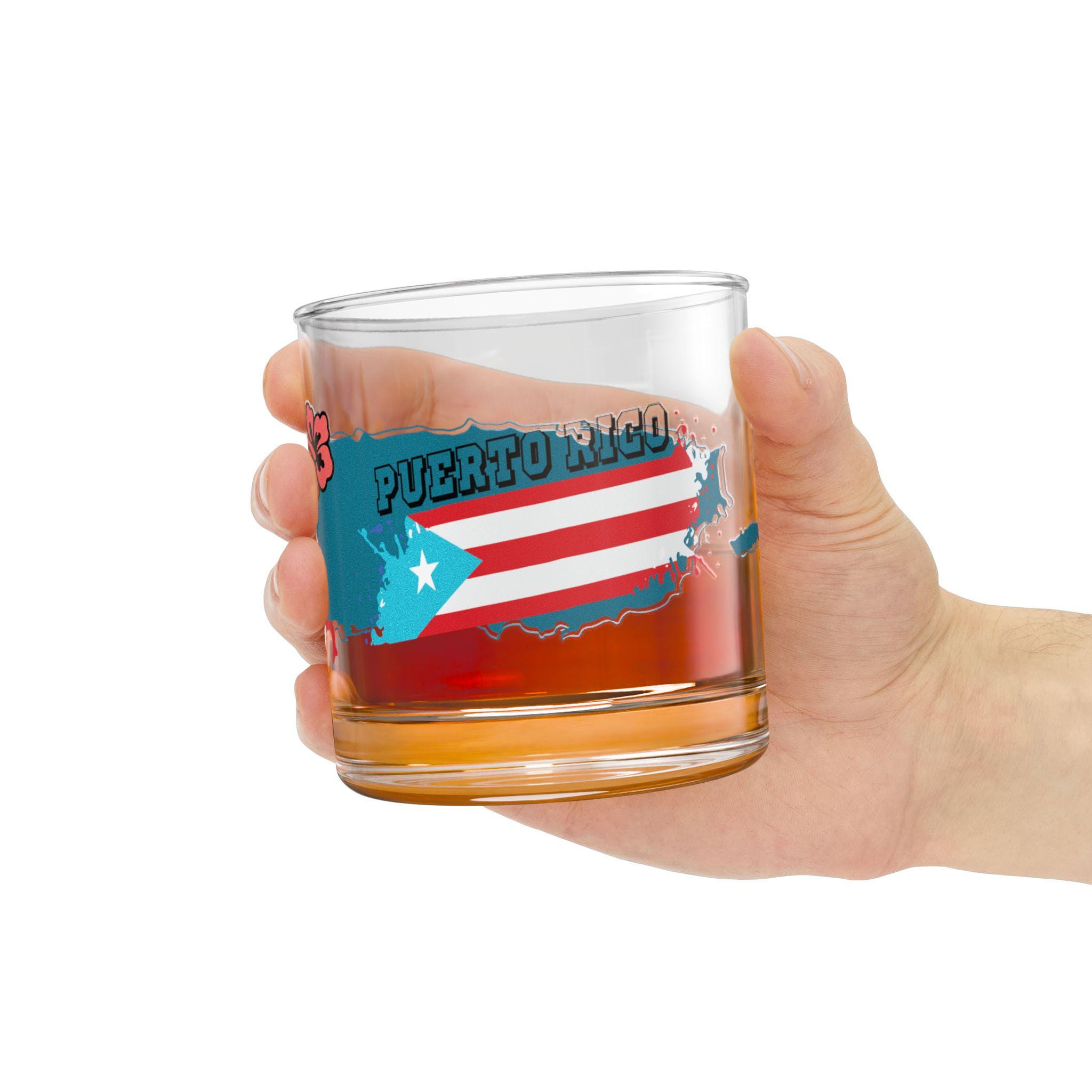 Puerto Rico Rocks Glasses Puerto Rico Island Map Rocks Glass - 10oz Double Old Fashioned Glass ...