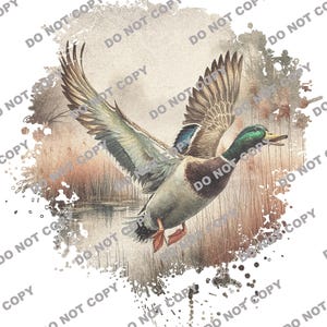 Vintage Duck PNG | Retro Mallard Art for Fall Decor | Duck Hunting Clipart | Unique Vintage Duck Images