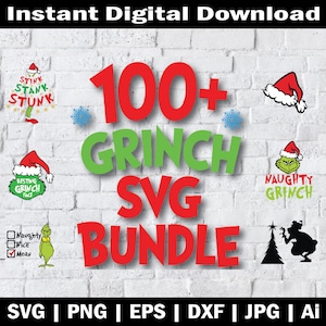 Christmas Svg Bundle, Green Angry Man SVG Bundle - Grinchmas Christmas SVG, Grinch Face Png, Grinch Silhouette, Cricut and DIY Crafts