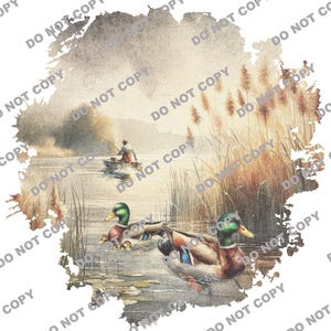 Vintage Duck PNG | Retro Mallard Art for Fall Decor | Duck Hunting Clipart | Unique Vintage Duck Images