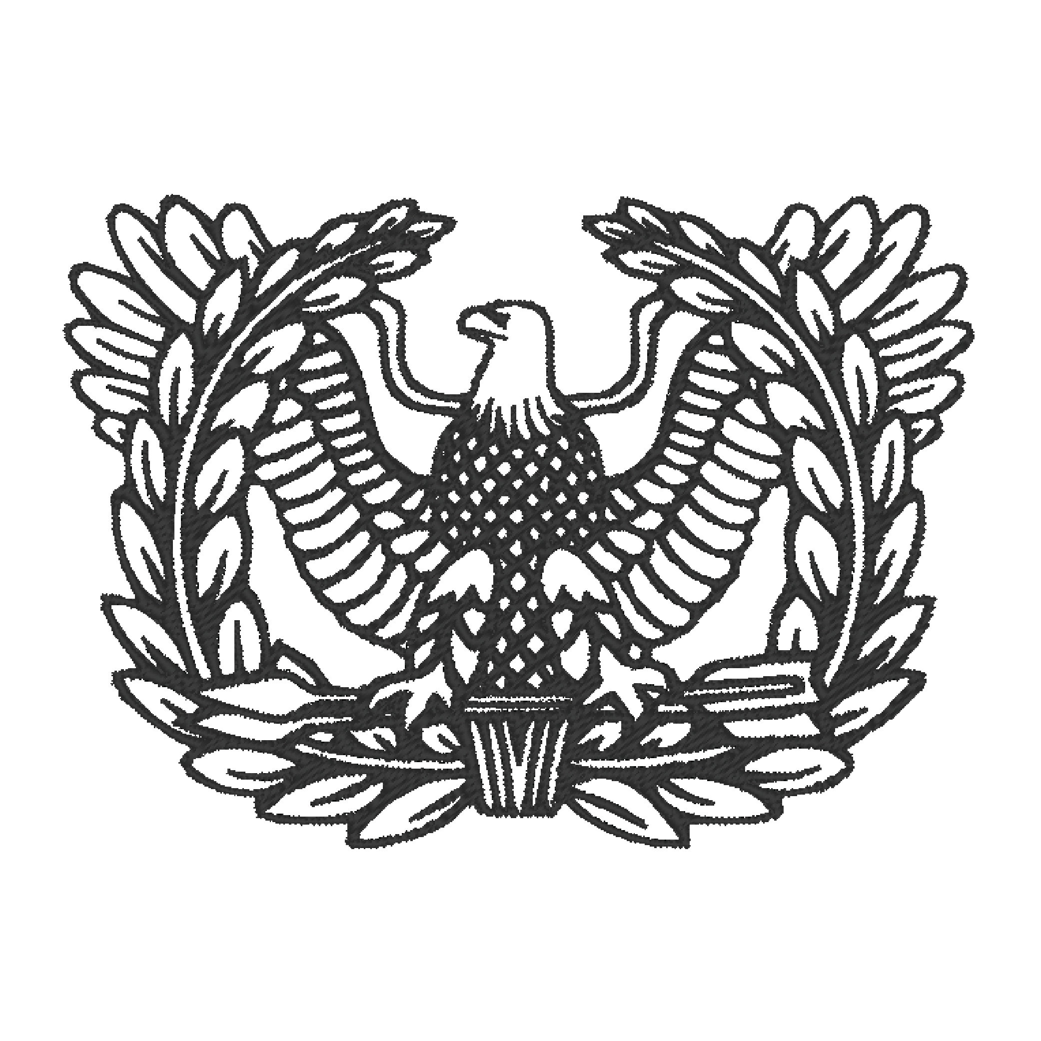 US Army Warrant Officer Eagle Embroidery Design PES & DST Digital Files, Hoop Size: 4”x4”