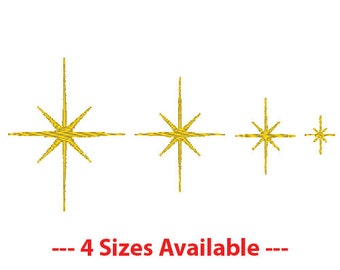 Star of Bethlehem Embroidery Design PES & DST Digital Files, Hoop Size: 4”x4”, --- 4 Sizes Available ---