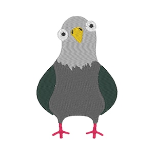 Cartoon Pigeon Borduurwerk Design PES &DST Digitale Bestanden, Hoop Grootte: 4 "x4"
