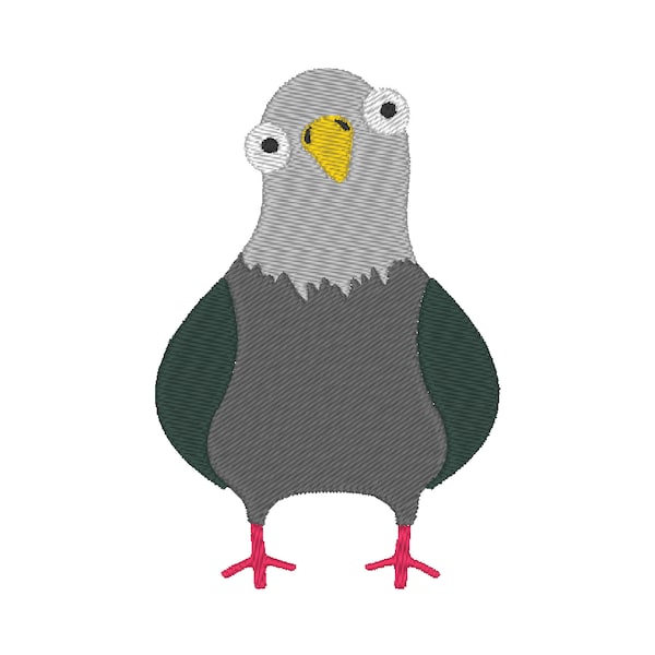 Cartoon Pigeon Broderie Design PES & DST Fichiers numériques, Taille du cerceau: 4 « x4 »