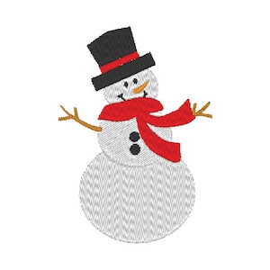 Snowman Embroidery Design PES & DST Digital Files, Hoop Size: 4”x4”