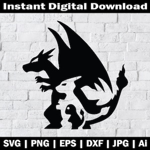 Charmander Evolution SVG Design | Trending PNG and Cricut Digital Download | Perfect for Crafts and DIY Projects