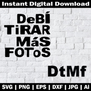 Paquete de fotos de BB Debi Tirar Mas / Archivos de corte SVG, PNG / DTmF para Cricut / Diseños de camisetas personalizados, calcomanías y más - Descarga digital