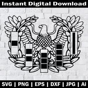 US Army Warrant Officer Badge Logo digitale SVG-bestanden | Eagle Rising-ontwerp voor print- en knutselprojecten