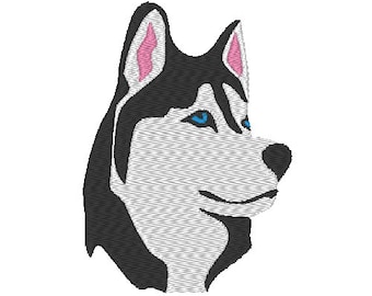 Siberian Husky Embroidery Design PES & DST Digital Files, Hoop Size: 4”x4”