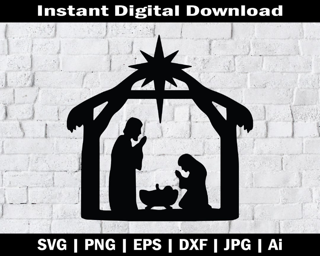 Christmas Nativity Scene SVG - Digital Files for Holiday Crafts (dxf ...