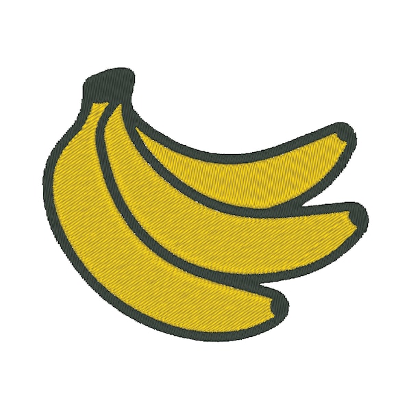 Banana Embroidery Design PES & DST Digital Files, Hoop Size: 4”x4”