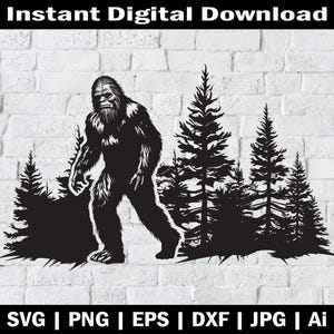 Bigfoot SVG | Bigfoot Download, Design & Art | Yeti T-Shirt Art | Sublimation Print File | JPG PNG Graphics