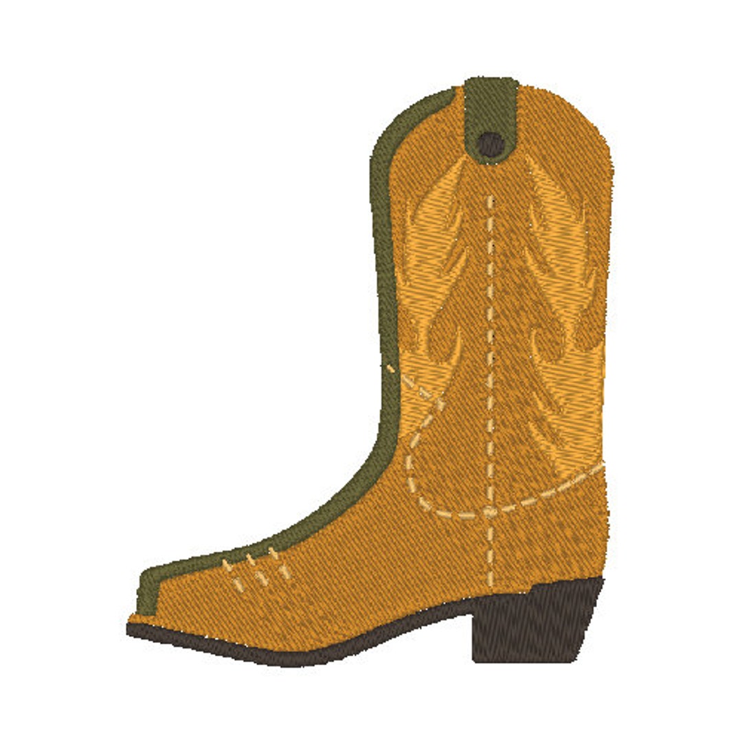 Cowboy Boot Embroidery Design PES & DST Digital Files, Hoop Size: 4”x4 ...