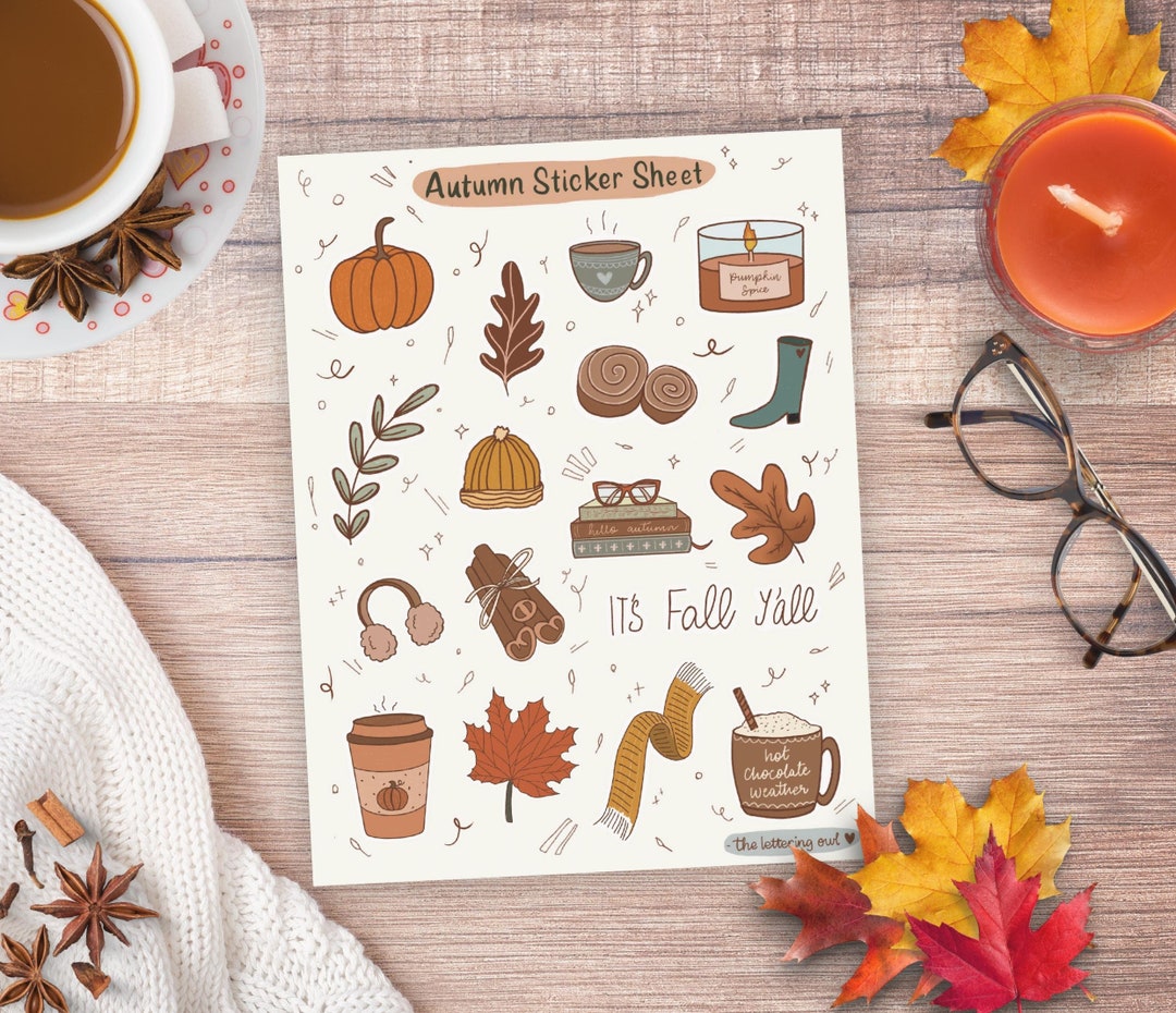 Autumn Fall Printable Stickers Goodnotes Sticker Cricut Etsy