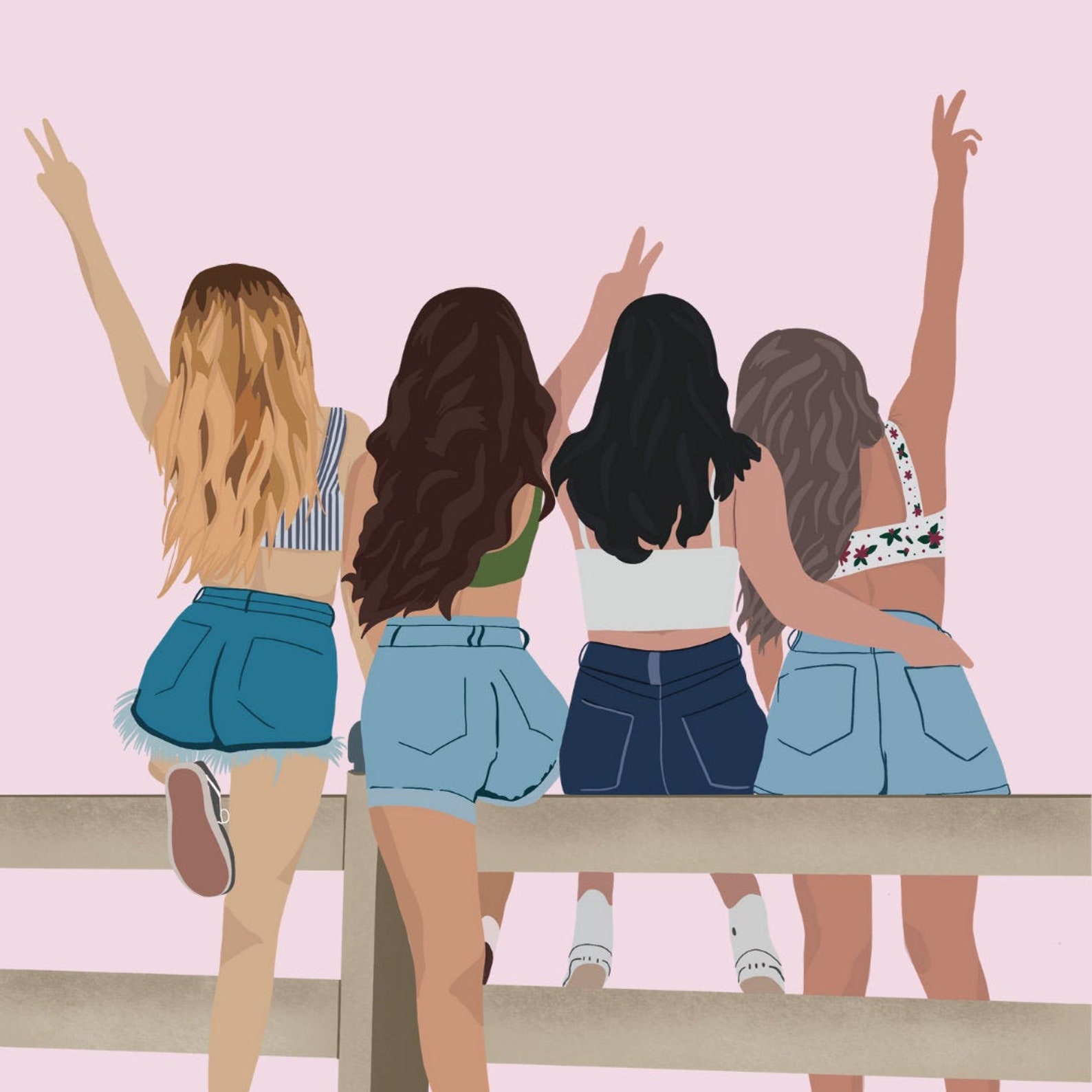 Portrait Illustration Friendships Day Personalized Gift Etsy