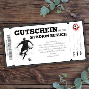 Football match voucher - to print, football match, invitation to the football match, gift voucher, football voucher, stadium visit, World Cup