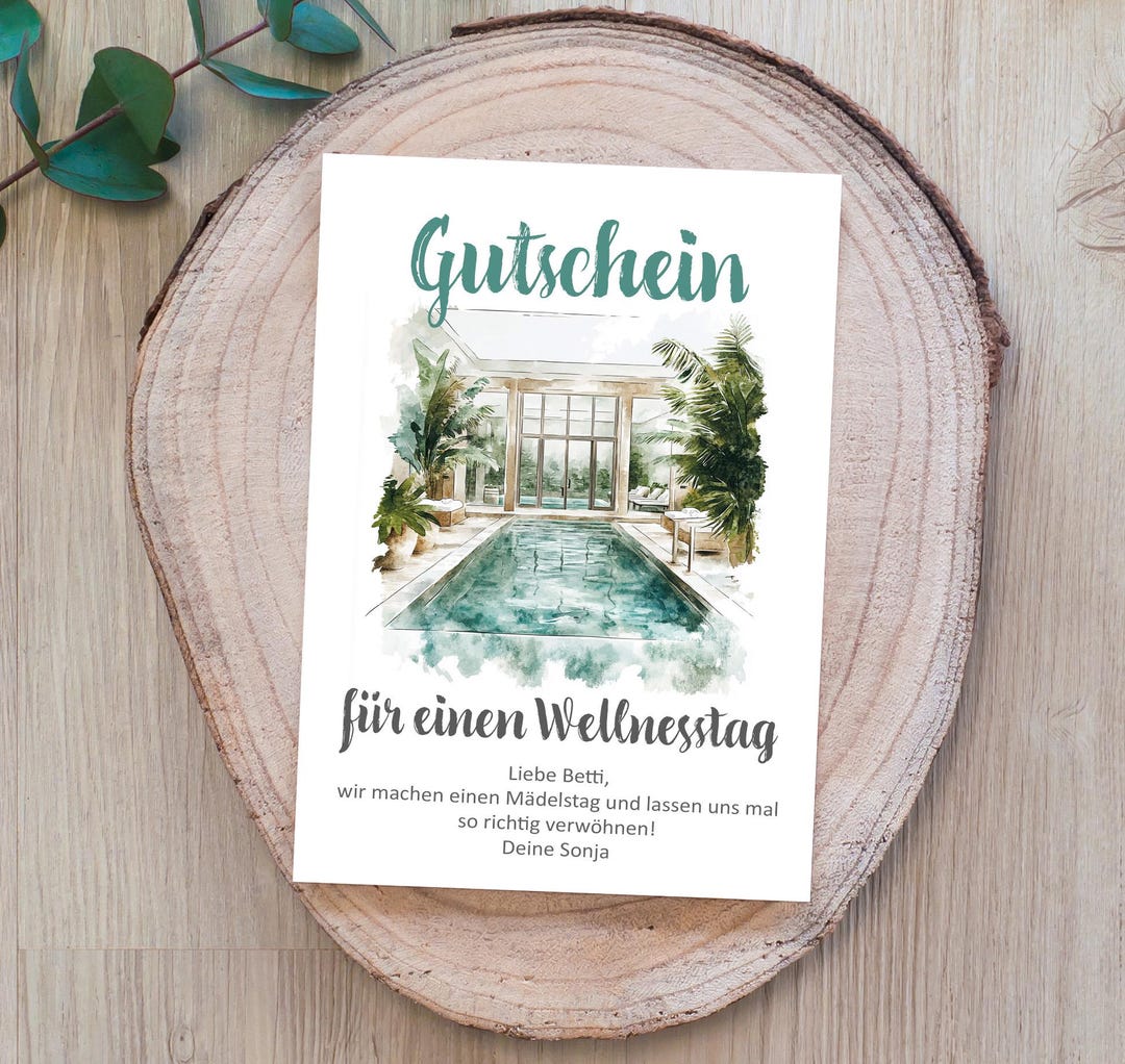 Voucher Wellness Day to Print, Wellness, Thermal Bath, Time Out, PDF ...