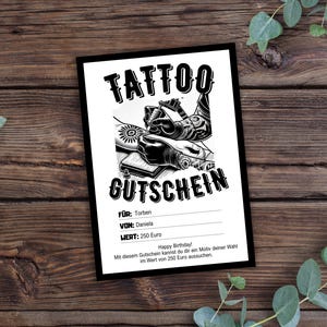 Modèle de bon de tatouage à imprimer, bon pour tatouage, bon de tatouage, bon cadeau, bon de tatouage personnalisable