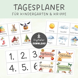 Daily planner kindergarten, morning circle cards kindergarten, daily routine plan weekly plan for kindergarten, weekly planner crèche, Montessori cards