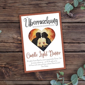 Voucher do wydrukowania, kolacja przy świecach, Walentynki, jedzenie poza domem, romantyczny posiłek, żona niespodzianka, pomysł na prezent last minute