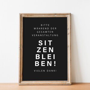 Poster Stay Seated to Print, Funny Bathroom Picture, Bathroom Poster, Picture Guest Toilet, Toilet Picture, Housewarming Gift, Bathroom Decoration