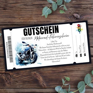 Bon rijbewijs motor printen, rijbewijs, cadeaubon rijlessen, bon sjabloon rijschool, bromfiets rijlessen