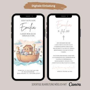 Digitale uitnodiging voor de doop - Arche, geanimeerde eCard, uitnodigingskaart WhatsApp, doopuitnodiging, heilige doop, communie, vormsel