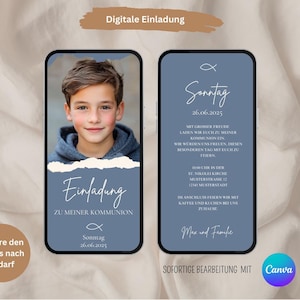 Digital invitation for communion, animated eCard, WhatsApp invitation card, confirmation, blessing, first communion, confirmation