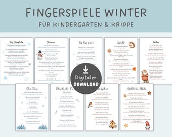 Winter finger games for morning circle, kindergarten morning circle, winter singing and circle games, finger games, rhymes for children, movement cards
