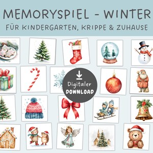 Vinterminnesspel, utskrivbart minnesspel, nedladdning av minnesspel, julminnesspel, vinterminnesspel