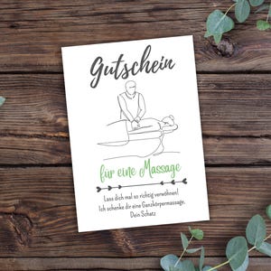 Voucher to print, massage, gift voucher massage, full body massage, massage voucher, editable, personalizable