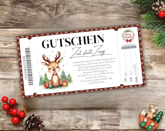 Voucher Time instead of stuff - Christmas to print, gift time instead of stuff, gift idea Christmas, time together instead of stuff