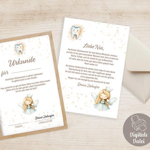 Tooth Fairy Letter, Tooth Fairy Gift, Girl, Tooth Fairy Certificate, Lost Tooth, First Tooth Gap, Lost Milk Tooth, Digital Download
