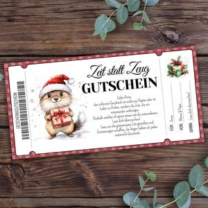 Christmas voucher to print, gift voucher time instead of stuff, gift idea Christmas, give time, last minute gift idea
