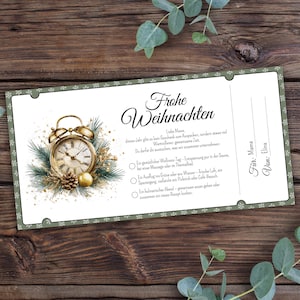 Christmas voucher to print, voucher time instead of stuff, voucher with selection options, give time, last minute gift