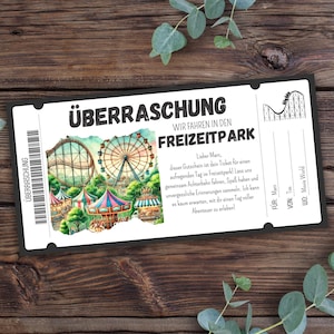 Gutschein Freizeitpark Besuch zum Ausdrucken, Gutschein Vorlage Achterbahn, Gutschein Rummel, Gutschein Erlebnispark, Geschenkgutschein