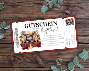 voucher cinema, ticket cinema, gift voucher template, personalized voucher to print, cinema voucher, cinema invitation