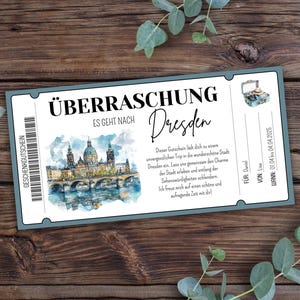 Reisegutschein Dresden zum Ausdrucken, Geschenkgutschein Kurzurlaub, Gutschein Kurztrip Dresden, Gutschein Urlaub Städtetrip, Wochenendtrip