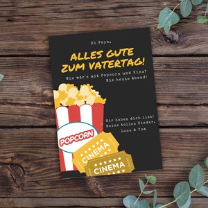 Bon Invitation Fête des Pères Cinéma - à imprimer, cadeau pour papa, personnalisable, invitation pour la fête des pères, imprimable, modifiable