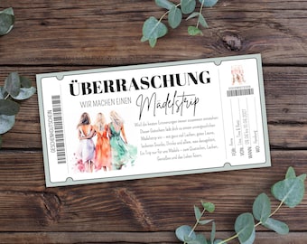 Voucher na wycieczkę dla dziewczyn - do wydrukowania, voucher na krótką wycieczkę, voucher na wspólny czas, pomysł na prezent dla najlepszych przyjaciółek, wycieczka