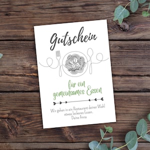 Voucher da stampare, mangiare fuori, ristorante, scaricabile in PDF, modificabile, personalizzabile, idea regalo last minute, disponibile subito,