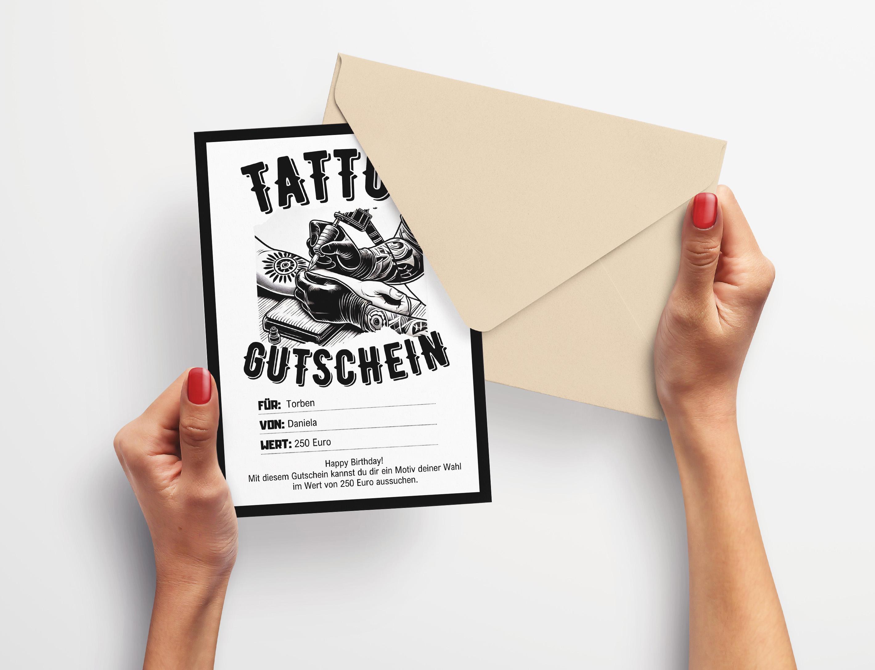 Gutschein Vorlage Tattoo